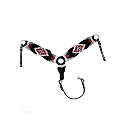 Napierśnik moherowy NAVAJO brązowy czerwony Western Imports — HorsePassion.pl