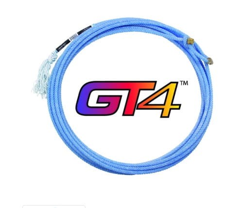 Lasso Rattler GT4 XS niebieskie — zwinięte, logo GT4, 4-splotowa konstrukcja nylonowa
