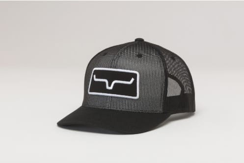 Czapka z daszkiem Kimes Ranch All Mesh Trucker czarna — flat bill, naszywka longhorn, siateczka — HorsePassion.pl