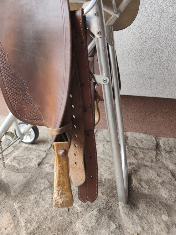 Off billet i tie strap skórzane siodła western Equiflex lb261Syb