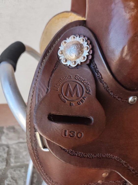 Stempel Montana Saddlery Made in USA model 130 — crystal concha z kryształkami
