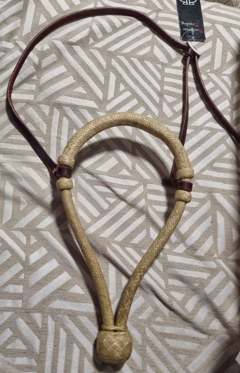 Zestaw bosal natural GVR z surowej skóry i ogłowie Weaver latigo — HorsePassion.pl