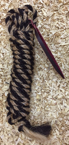 Mecate końskie włosie GVR extra thin 3/8 21ft beige black popper do bosalu — HorsePassion.pl