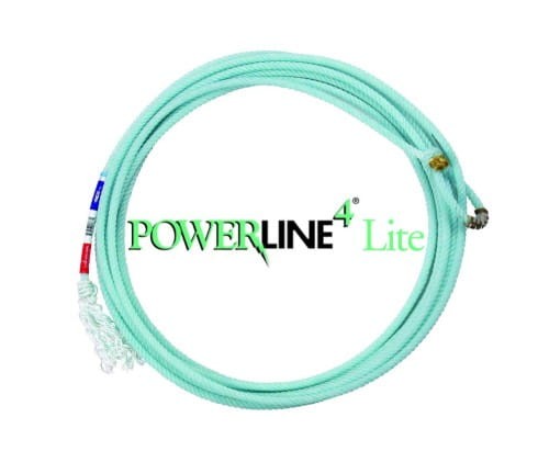 Lasso Classic Equine Powerline4 Lite — zwinięte, widok z logo Powerline4 Lite