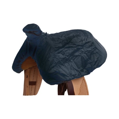 Pokrowiec na siodło western nylonowy Equi granatowy — elastyczna guma, ochrona siedziska przed kurzem i deszczem — HorsePassion.pl