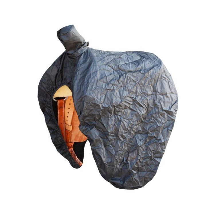 Pokrowiec na siodło western z fenderami i strzemionami Equi granatowy — nylon, pełna ochrona siodła, otwór na rigging — HorsePassion.pl