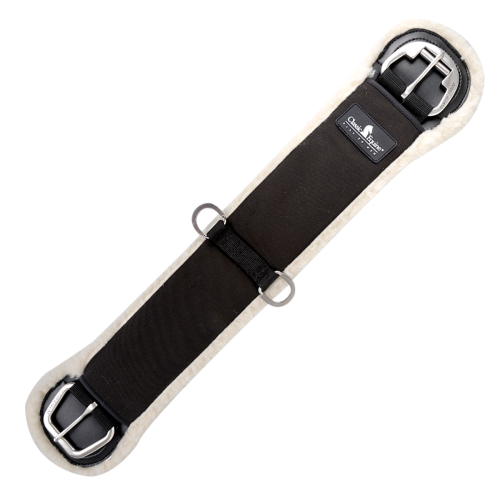 Popręg western Classic Equine SensorFlex Fleece straight czarny — fleece merino przy skórze konia, nylon odporny na ostrogi, klamra rolkowa, dwa D-ringi — HorsePassion.pl