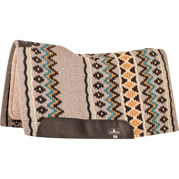 Pad western Classic Equine ESP Contoured Wool — kremowo-brązowy