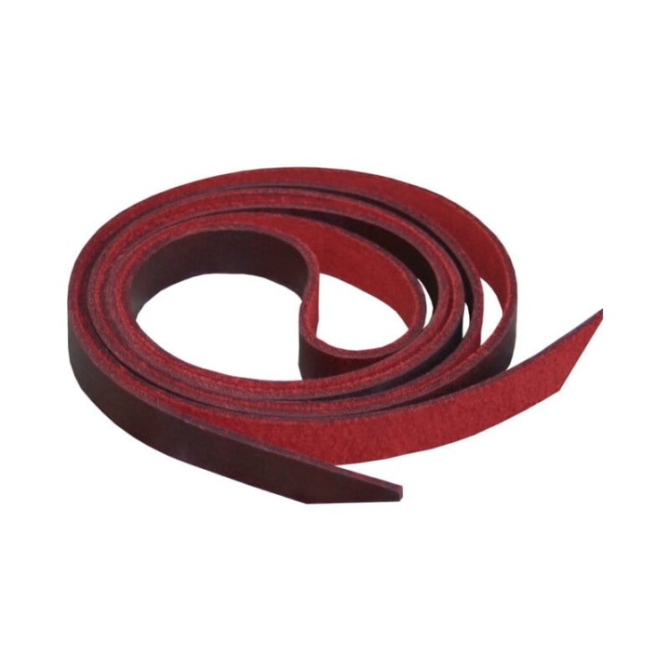 Troki do siodła western skórzane latigo długie Westernwelt ciemnoczerwone 13 mm × 180 cm — spiczasta końcówka, zwinięte — HorsePassion.pl