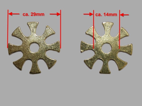Rowele do ostróg western 8-punktowe złote średnica 29mm szerokość zęba 14mm — HorsePassion.pl