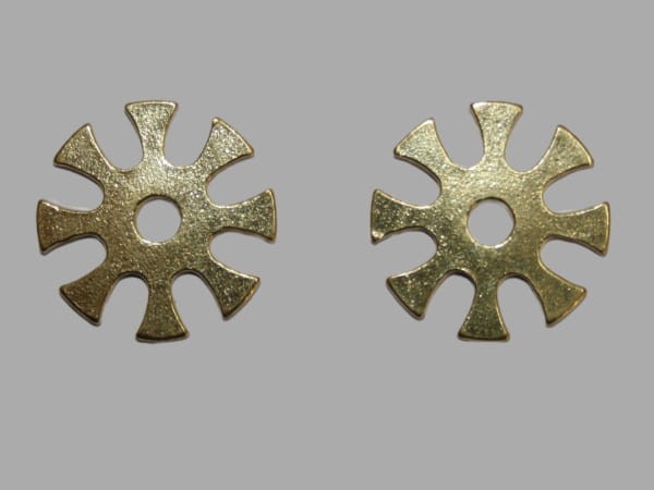 Rowele do ostróg western 8-punktowe złote mosiężne wzór cross para — HorsePassion.pl