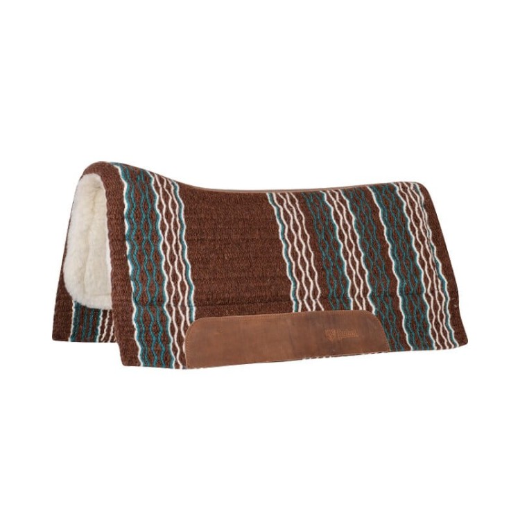 Pad western Cashel Performance — brązowo‑turkusowy wzór, profilowane wycięcie na kłąb
