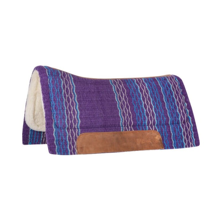 Pad Cashel Performance USA — fioletowo‑niebieski wzór, tkany materiał i skórzany wear leather