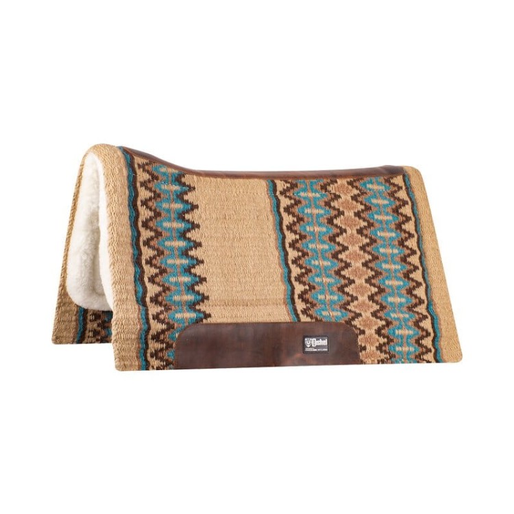 Pad western Cashel Performance — kolorowy wzór, skórzana lamówka i spód fleece
