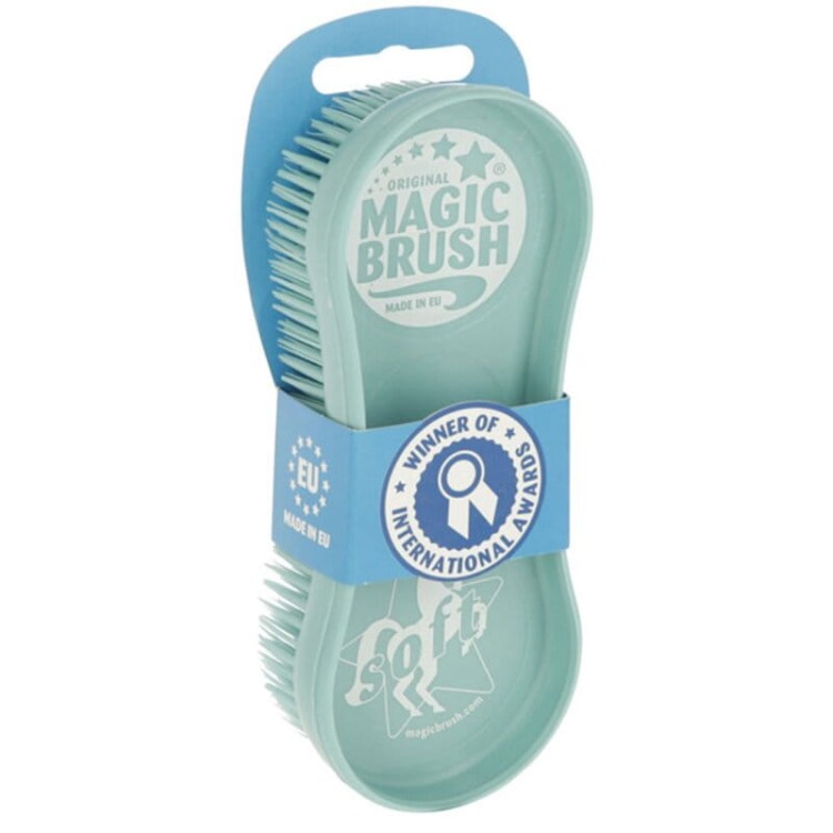 Turkusowa szczotka Magic Brush do sierści i nóg konia