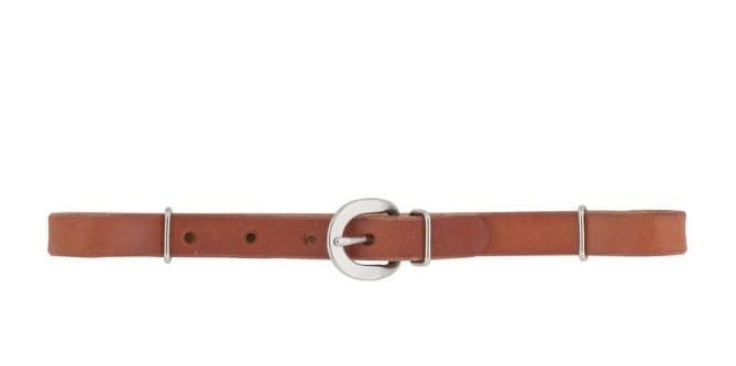 Pasek pod czankę Weaver Heavy Harness canyon rose — owalna srebrna klamra, O-ringi, skóra różowo-brązowa