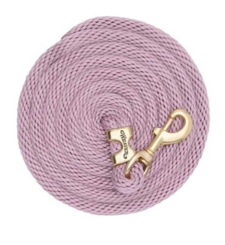 Uwiąz do prowadzenia konia Weaver 3 m — kolor liliowy jasny, mosiężny karabińczyk 225 — HorsePassion.pl