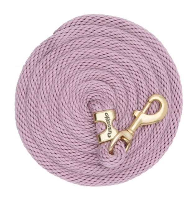 Uwiąz do prowadzenia konia Weaver 3 m — kolor liliowy jasny, mosiężny karabińczyk 225 — HorsePassion.pl