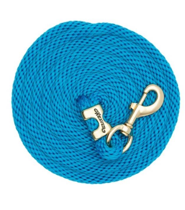 Uwiąz do prowadzenia konia Weaver 3 m — kolor błękit, mosiężny karabińczyk 225 — HorsePassion.pl