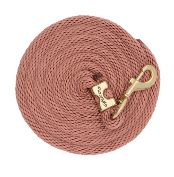 Uwiąz do prowadzenia konia Weaver 3 m — kolor cynamon, mosiężny karabińczyk 225 — HorsePassion.pl