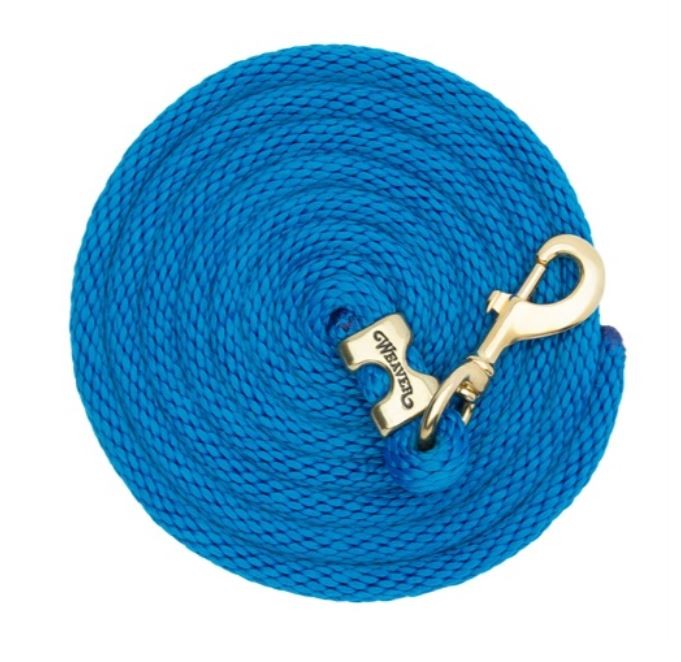 Uwiąz do prowadzenia konia Weaver 3 m — kolor niebieski, mosiężny karabińczyk 225 — HorsePassion.pl