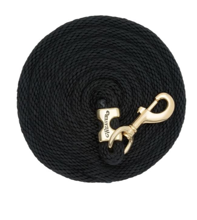 Uwiąz do prowadzenia konia Weaver 3 m — kolor czarny, mosiężny karabińczyk 225 — HorsePassion.pl