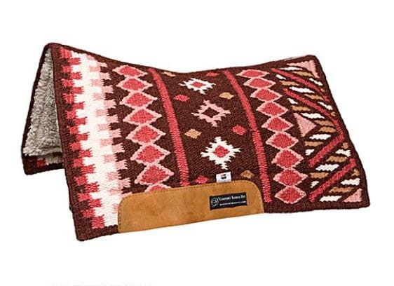 Pad western CSF Diamond Star Western Imports różowy — wełna nowozelandzka wzór diamond