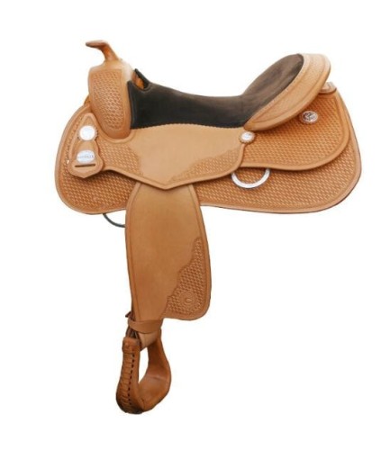 Siodło Equiflex Pro Reiner — głęboki basket tooling, siedzisko zamsz, kolor jasnobrązowy