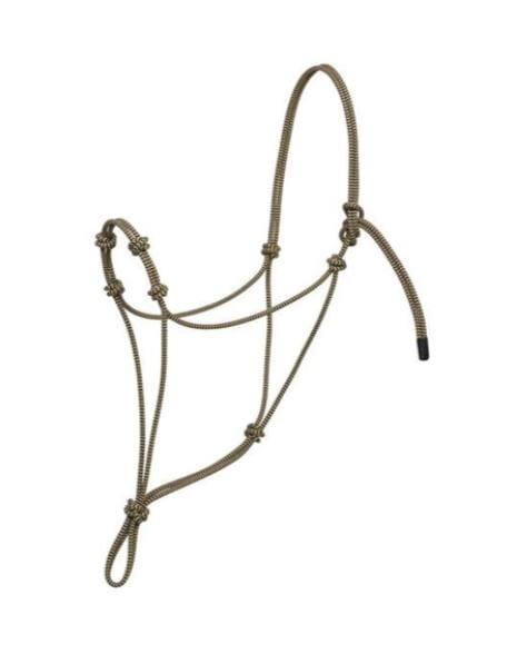 Kantar sznurkowy Weaver Silvertip 4 węzły beżowy — linka 1/4", ręcznie wiązany, rozmiar średni — HorsePassion.pl