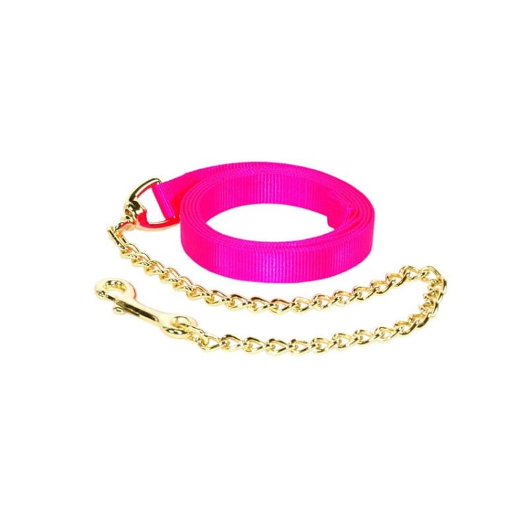 Uwiąz z łańcuszkiem Hamilton USA różowy hot pink — showmanship halter western