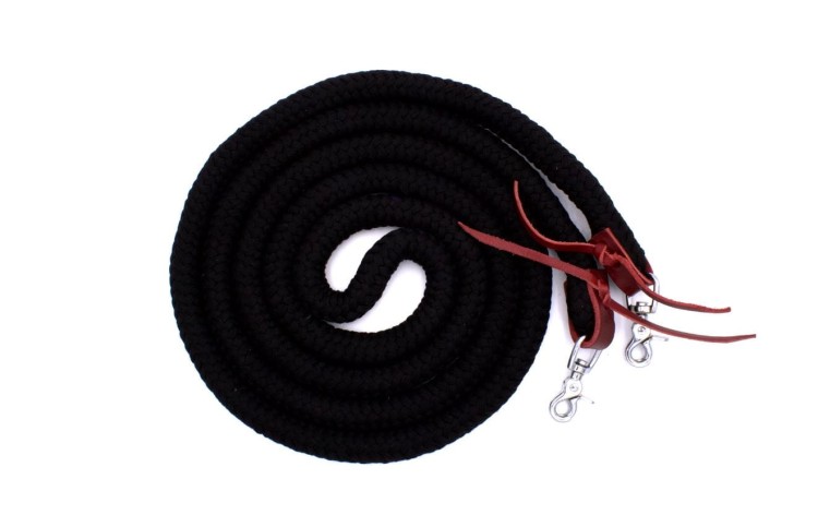 Wodze zamknięte bawełniane LPTrick 3,1m czarne snapsy polecane Adrian Motyka — HorsePassion.pl