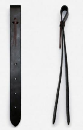 Off billet czarny gładki Amish-made — naturalna skóra, nitowane mocowanie z pętelką, western — HorsePassion.pl