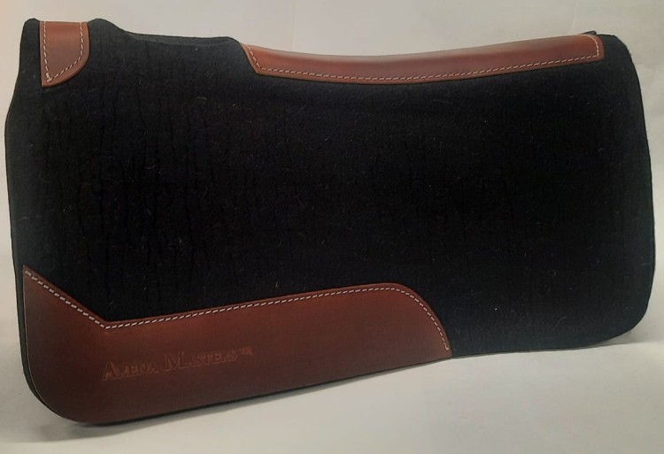 Pad filcowy 1" Arena Masters czarny — naturalny filc wełniany, widok z góry — HorsePassion.pl