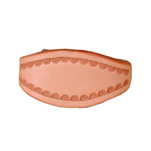 Paski do fenderów Hobble Straps z basketem — zbliżenie na tłoczenie basket na szerszej części paska