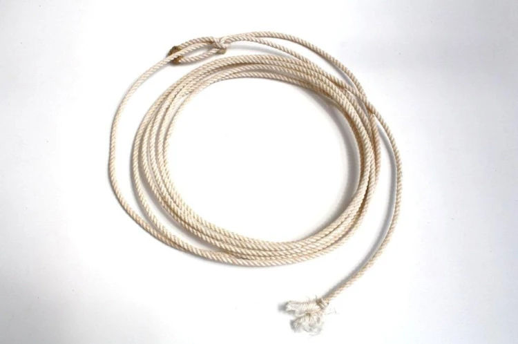 Lasso treningowe dla dzieci 5/16" × 20' — nylonowe, białe, zwinięte w krąg