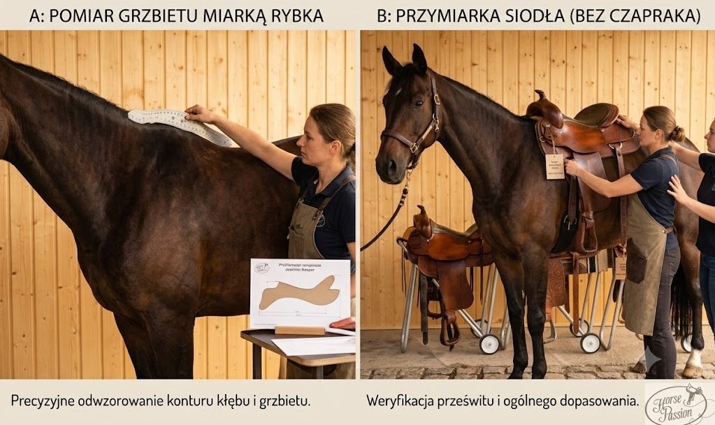 Pomiar grzbietu konia przed zakupem siodła westernowego